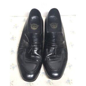 Florsheim Mens Tassel loafers 10D black leather slip-ons dress shoes EUC